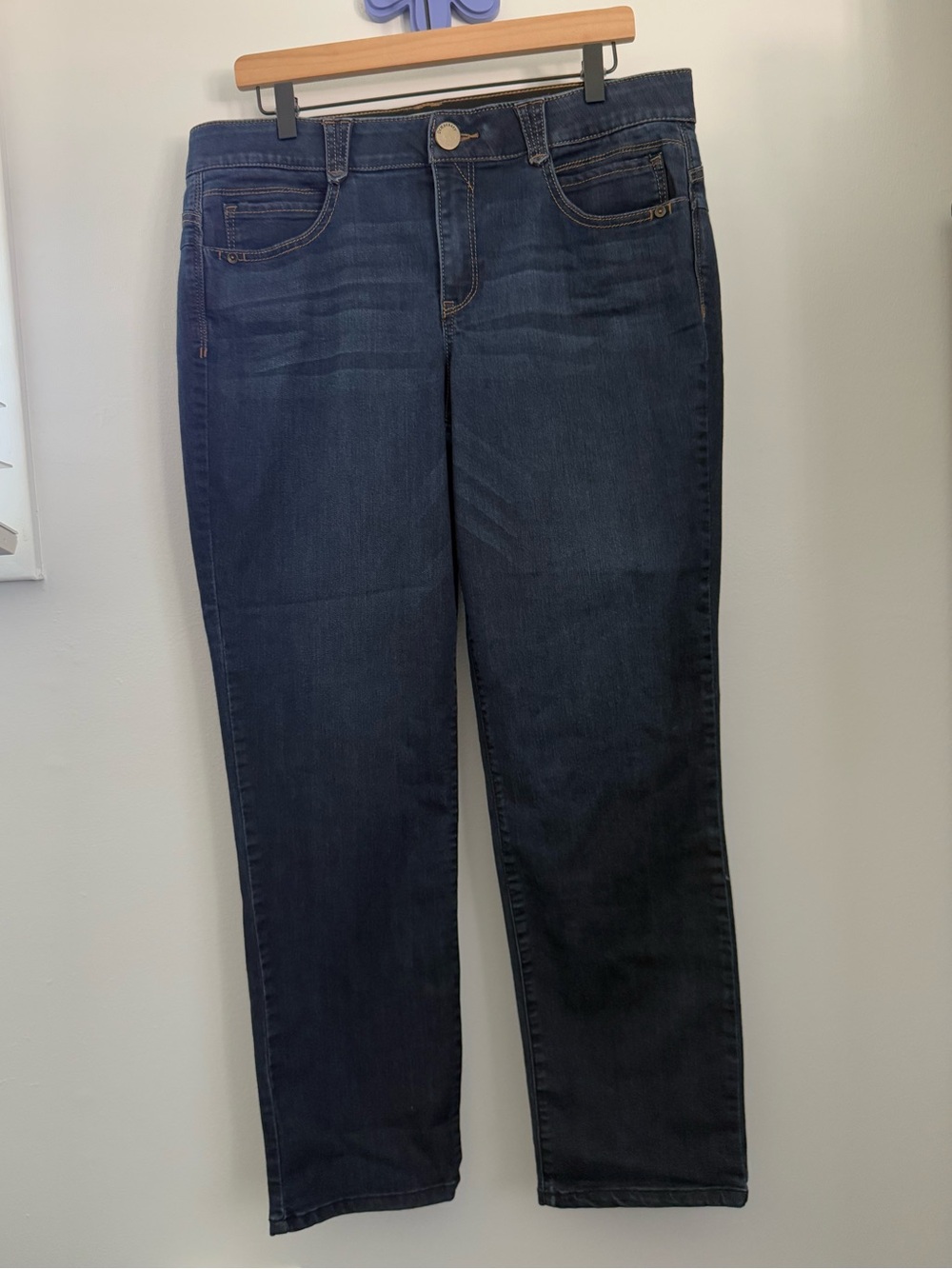 Democracy 14 Ab Solution Straight Jeans Mid Rise Dark Wash Casual
